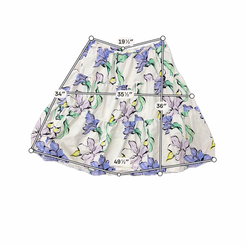 A New Day Floral Tiered Skirt Size 2X Viral Cottagecore Aesthetic Flowy Midi - Picture 7 of 7